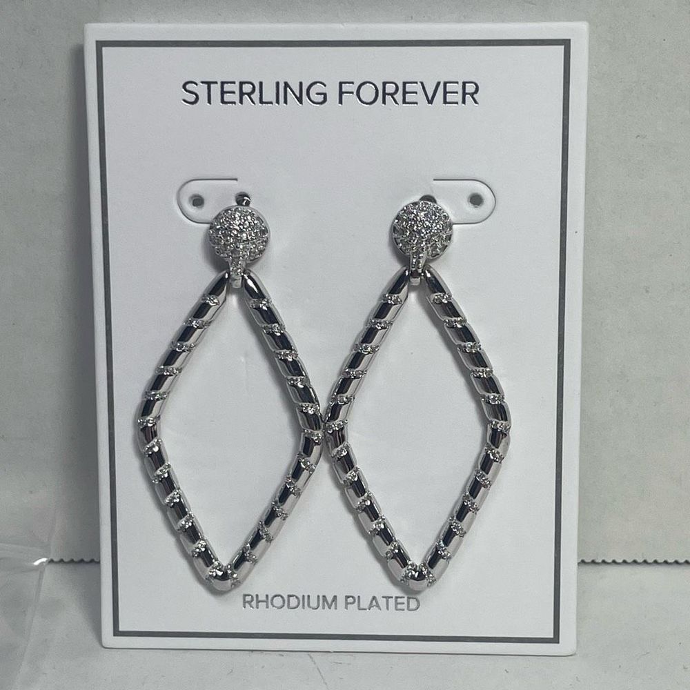 BNWT Sterling Forever Rhodium plated DANGLE earrings PRICE FIRM Gorgeous IRL